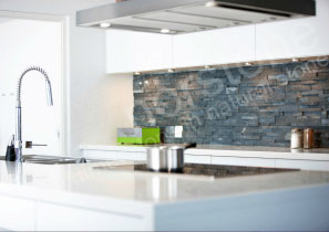 Mosaic tile backsplash Norstone charcoal