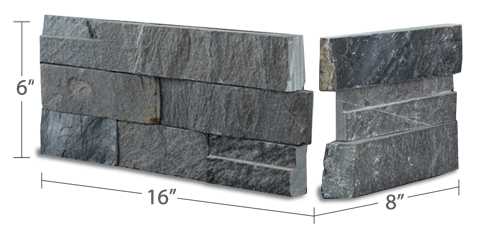 Charcoal Slim Line Corner Rock Panel